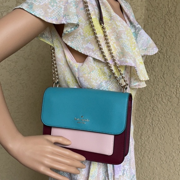 Kate Spade remi colorblock flap chain crossbody - Picture 12 of 16